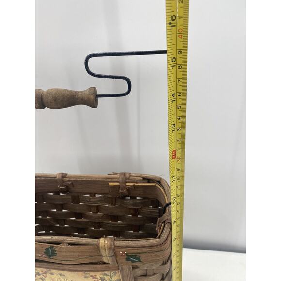 CHRISTMAS Herald Angels Sing Deep Woven Wicker HOLIDAY BASKET w/ Handle - Picture 5 of 12